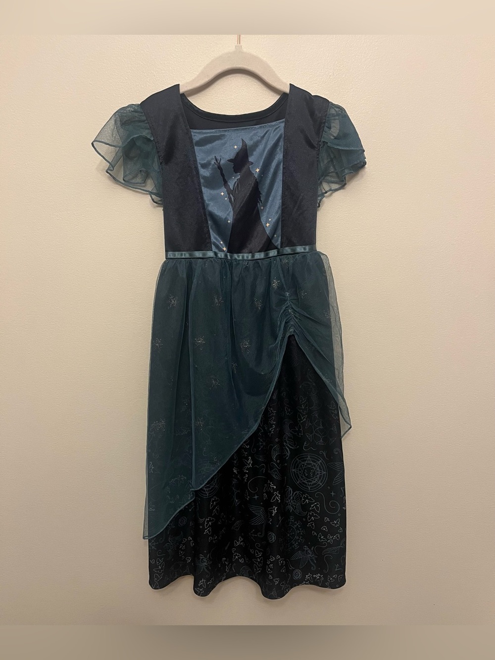 Wicked by Paul Tazewell Nightgown Girls Size 6/6X Black Green Tulle Witch
